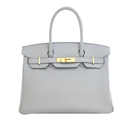 Hermès Birkin Retourne 30 Blue Pale Togo Gold