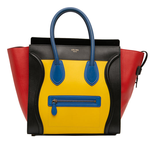 Celine Luggage Tote Mini Tricolor Calfskin
