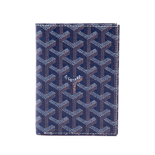 Goyard Grenelle Passport Cover Blue Goyardine Coated Canvas