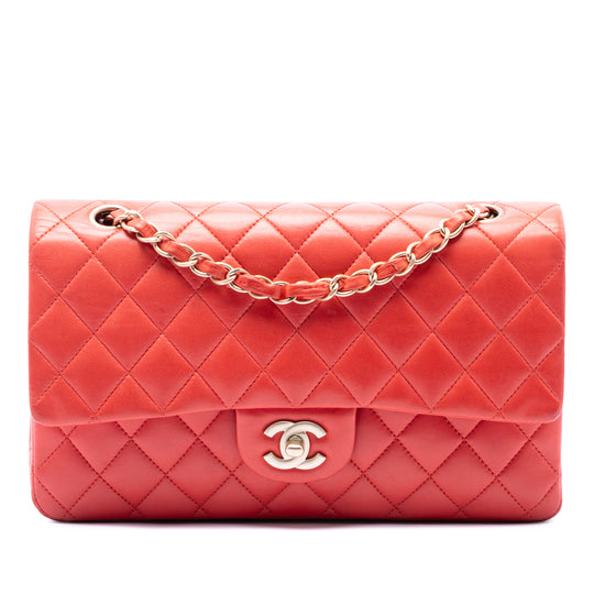 Chanel Classic Double Flap Medium Orange Lambskin