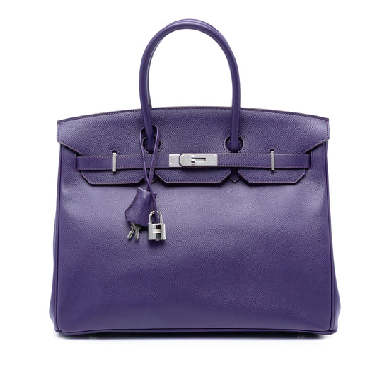Hermès Birkin Retourne 35 Purple Epsom Palladium