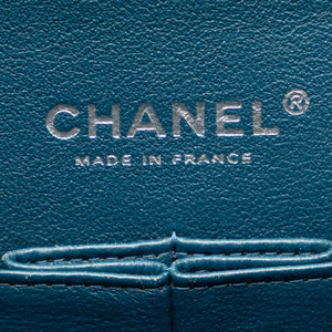 Chanel Classic Double Flap Medium Blue Caviar Silver