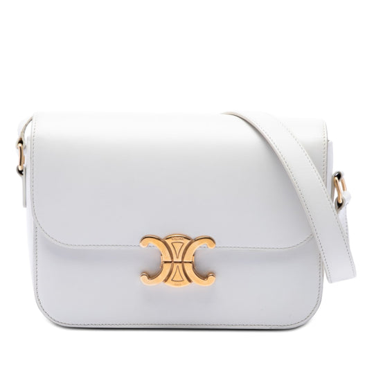 Celine Classique Triomphe White Shiny Calfskin