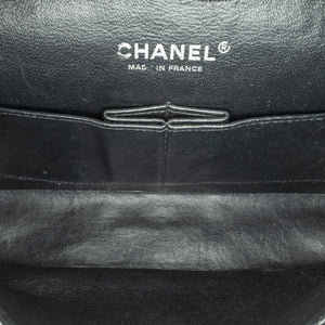 Chanel Classic Double Flap Medium Black Patent Leather Silver