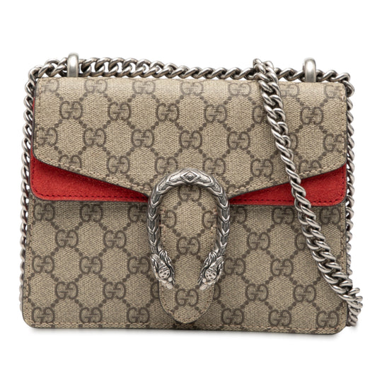 Gucci Dionysus Small Brown Coated Canvas Silver