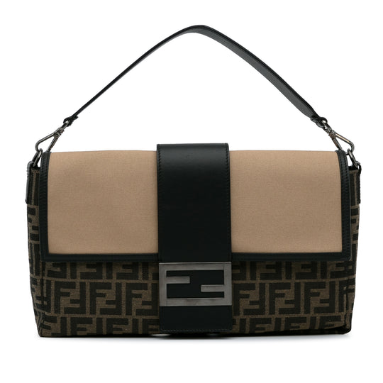 Fendi Zucca Convertible Belt Baguette Large Brown Zucca Canvas Calfskin