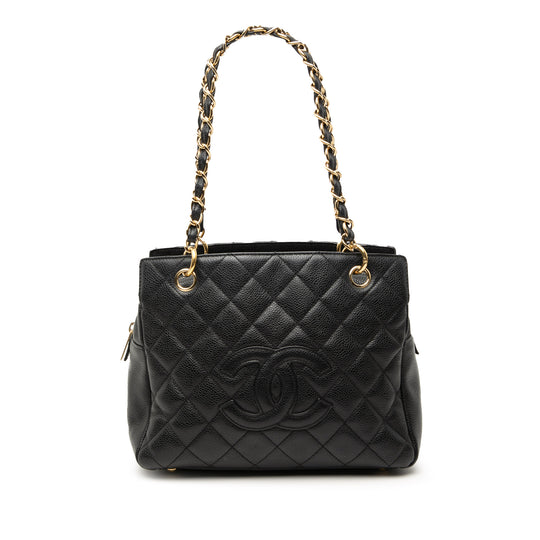 Chanel  PST Petite Shopping Tote Black Caviar Gold