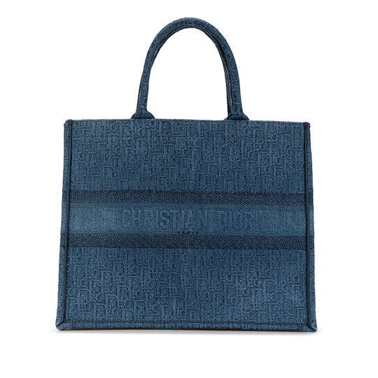 Dior Book Tote Large Blue Denim
