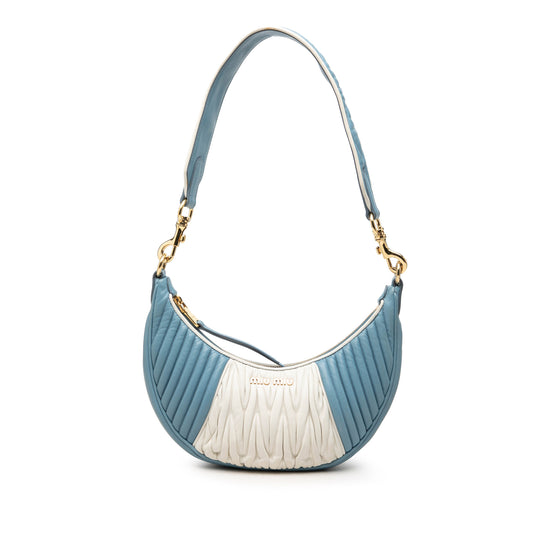 Miu Miu Rider Blue Quilted Nappa Leather