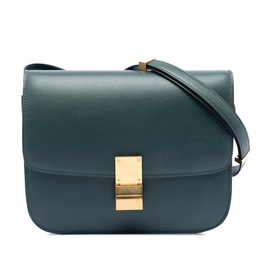 Celine Classic Box Medium Green Calfskin