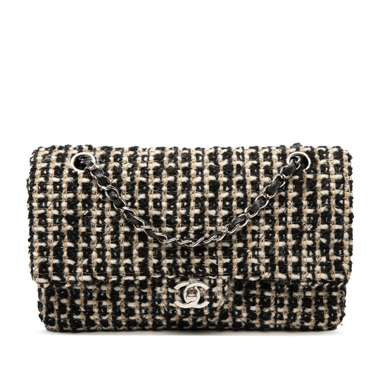 Chanel Classic Double Flap Medium Black Tweed