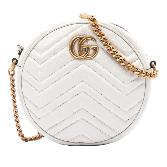 Gucci GG Marmont Mini White Matelasse Calfskin