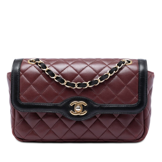 Chanel Two Tone Day Flap Small Black Lambskin
