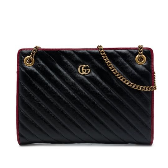 Gucci GG Marmont Shoulder Black Quilted Calfskin