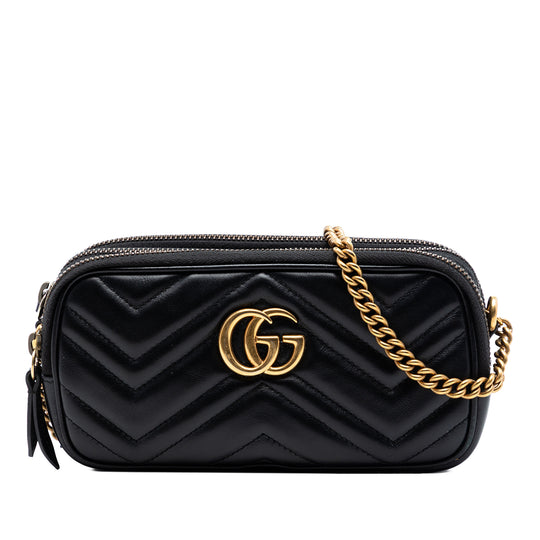Gucci GG Marmont Mini Black Calfskin Gold