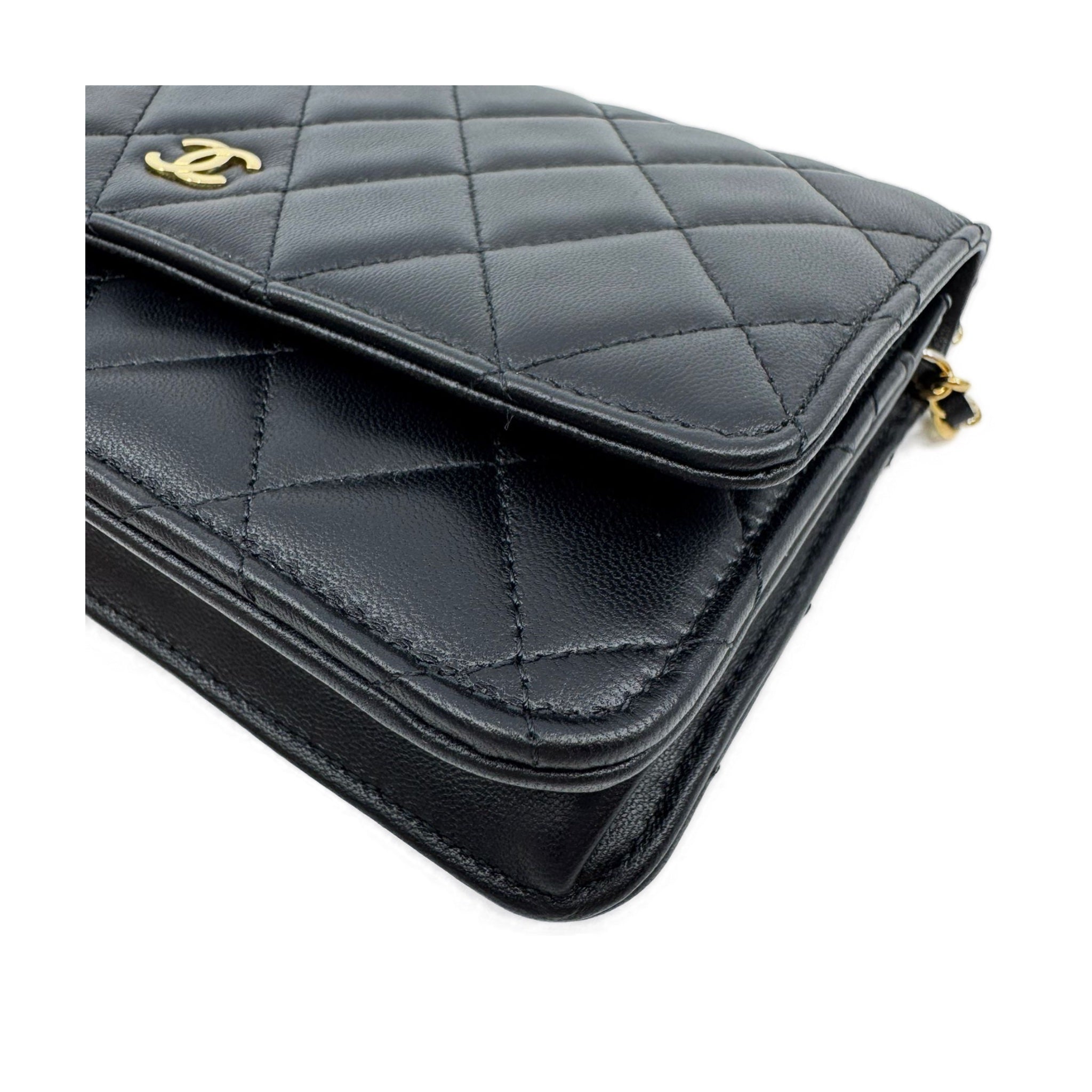 Chanel WOC Black Lambskin Silver