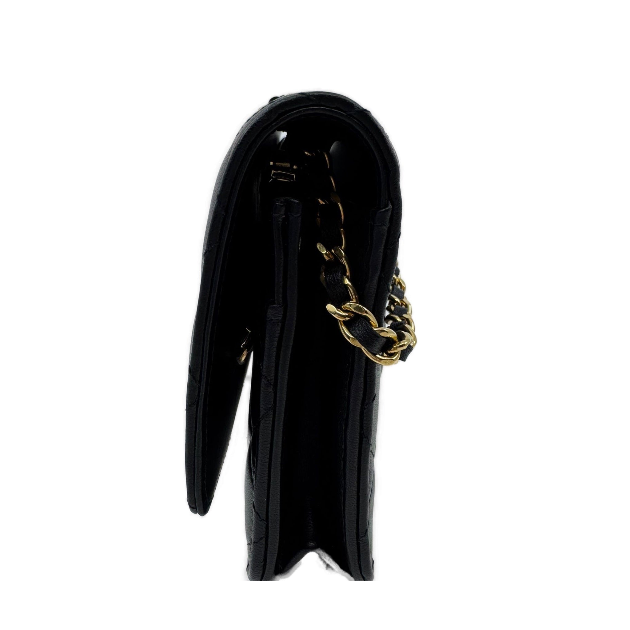 Chanel WOC Black Lambskin Silver