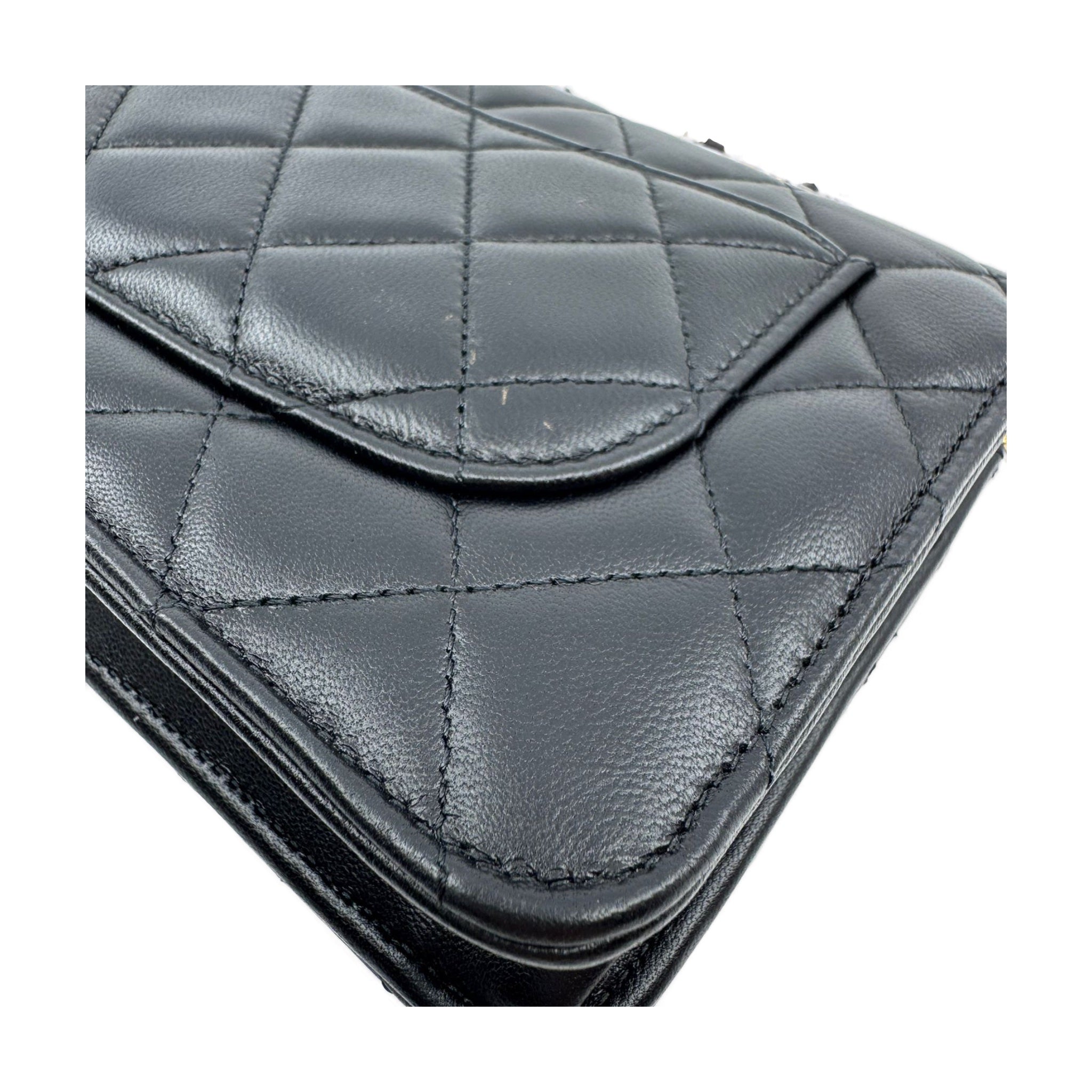 Chanel WOC Black Lambskin Silver