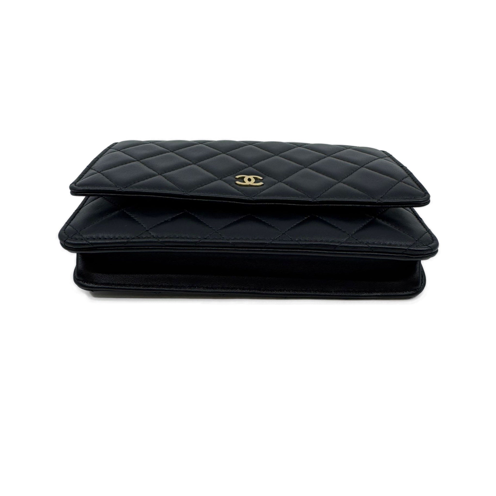 Chanel WOC Black Lambskin Silver