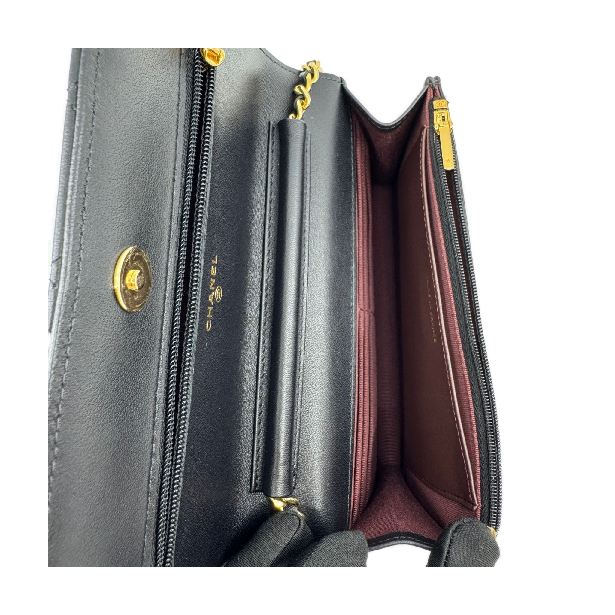 Chanel WOC Black Lambskin Silver