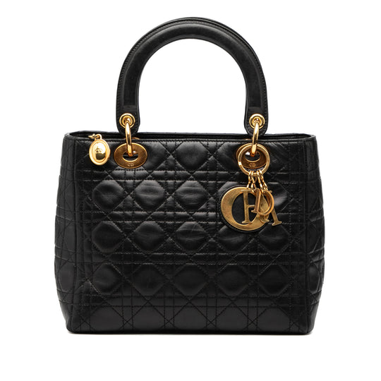 Dior Lady Dior Medium Black Lambskin