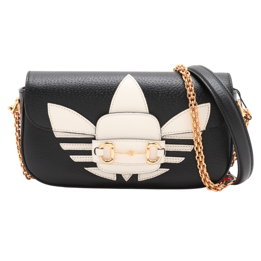 Gucci x Adidas Horsebit 1955 Shoulder Bag in Black Leather