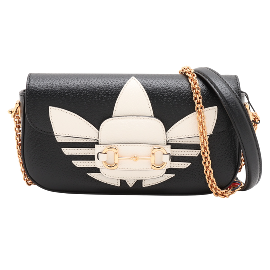 Gucci x Adidas Horsebit 1955 Shoulder Bag Black Leather