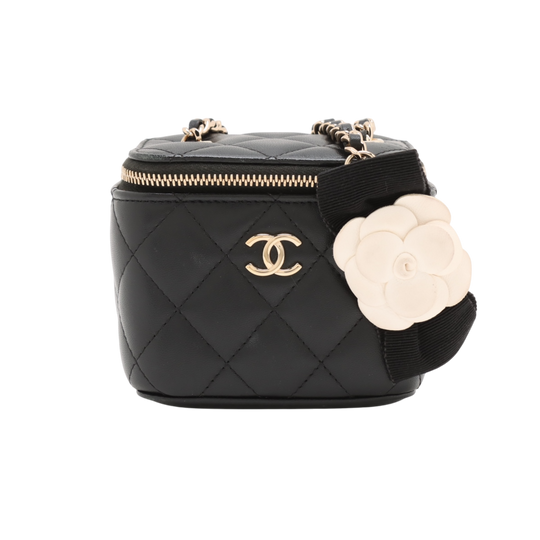 Chanel Vanity Case Bag Mini Black Lambskin Gold