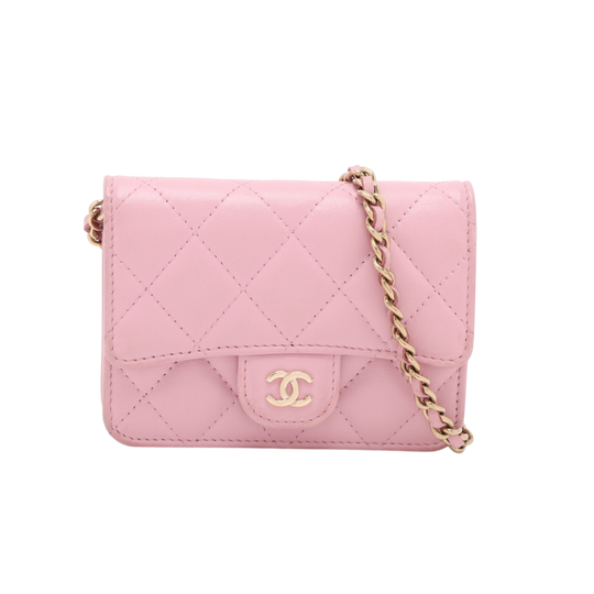 Chanel Mini Wallet on Chain Pink Lambskin