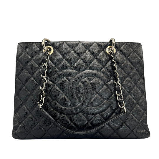 Chanel GST Black Caviar Silver