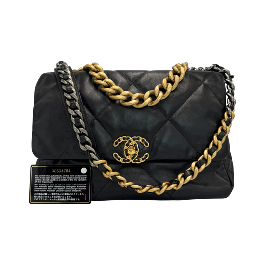 Chanel 19 Flap Large Black Lambskin Mixed Hardware