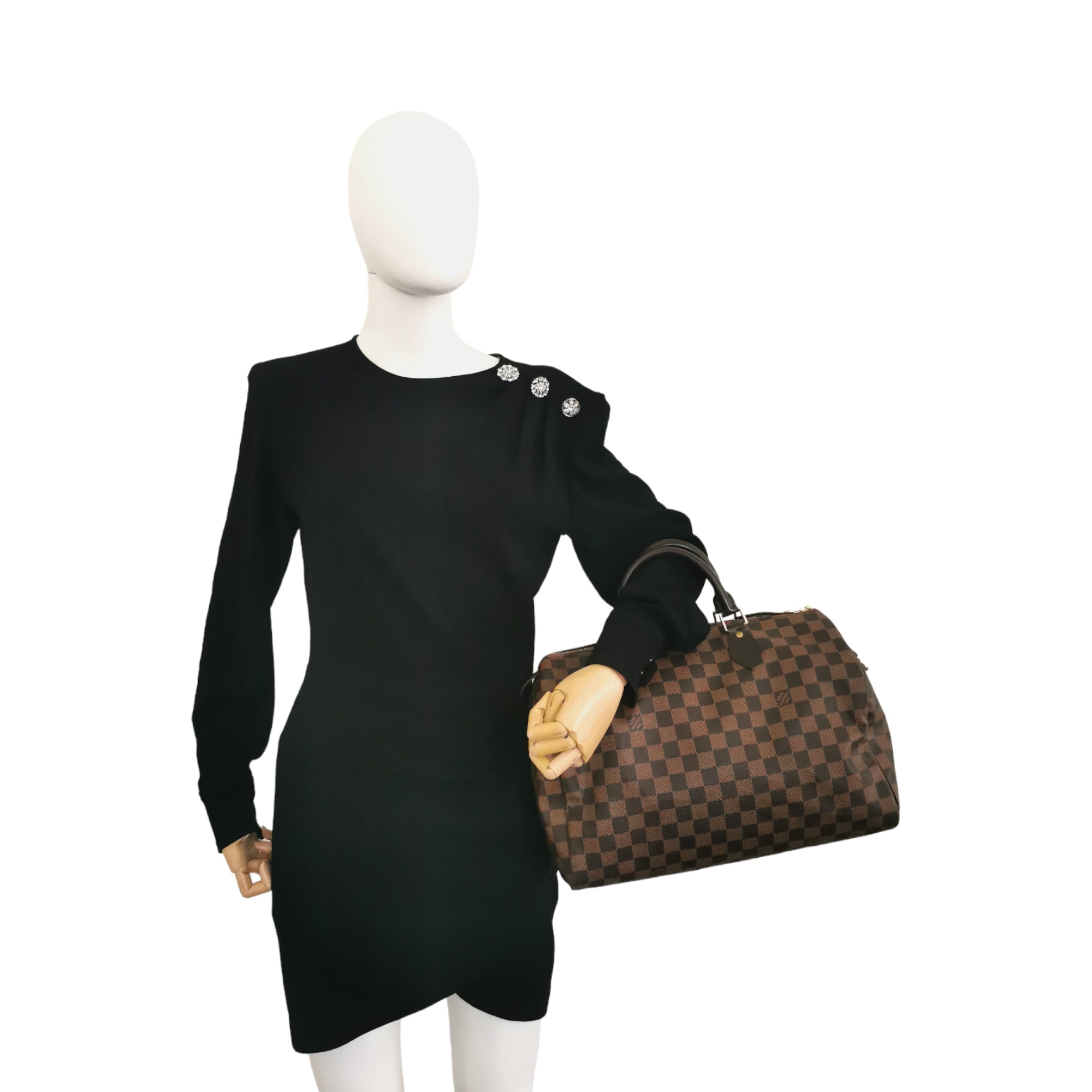 Louis Vuitton Speedy 35 Bandouliere Damier Ebene - LVLENKA Luxury