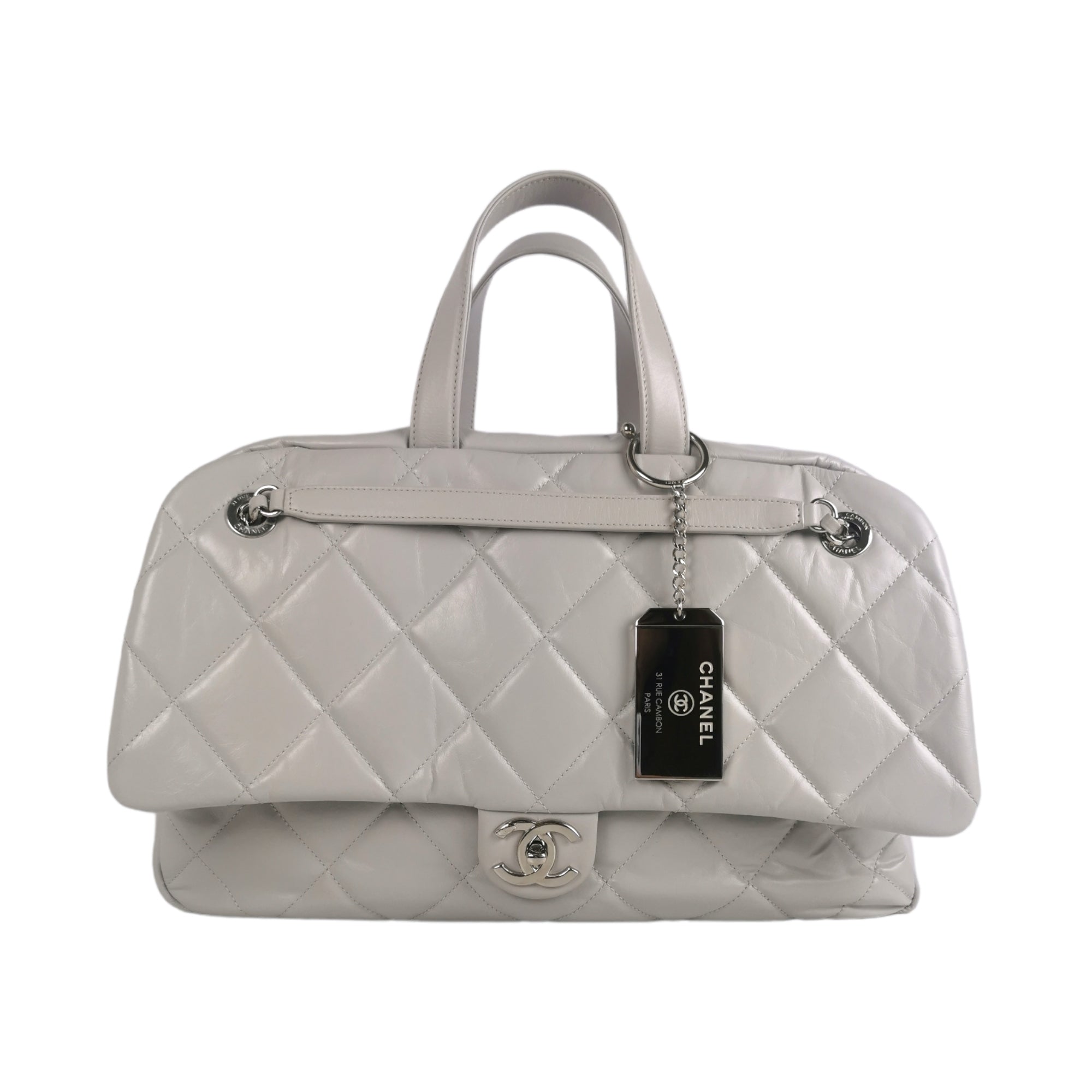 Bowling bag calfskin handbag Chanel Beige in Pony-style calfskin - 35294440