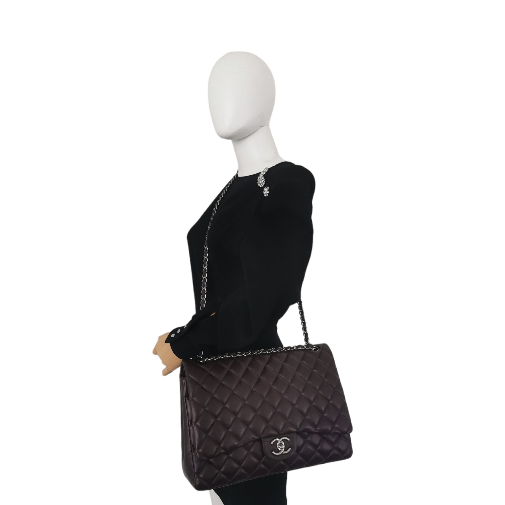 Timeless Chanel Handbags Dark purple Leather ref.551411 - Joli Closet