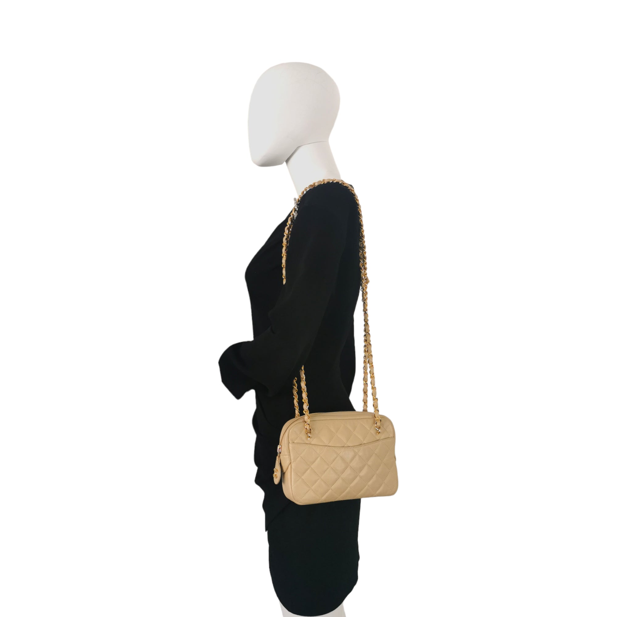Timeless CHANEL Handbags T. Leather Beige ref.892443 - Joli Closet
