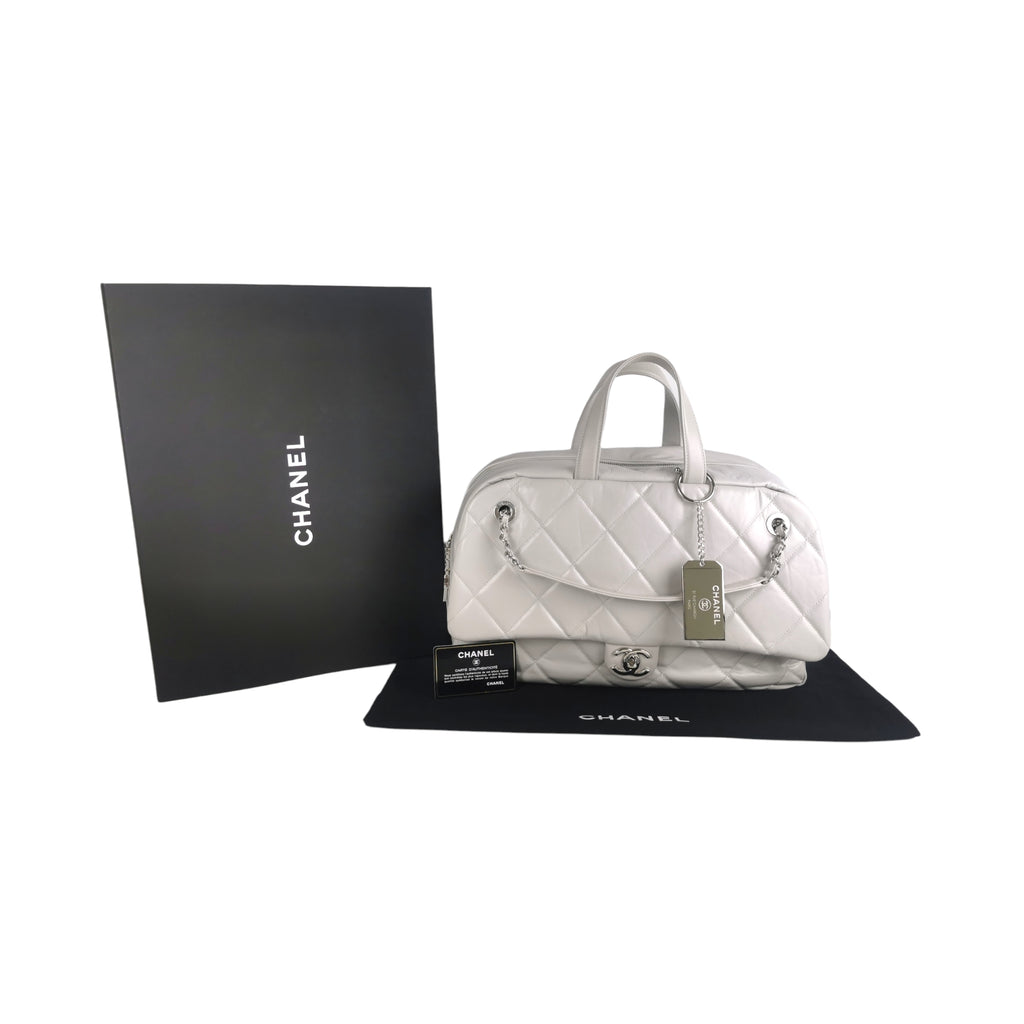 Bowling bag calfskin handbag Chanel Beige in Pony-style calfskin - 35294440