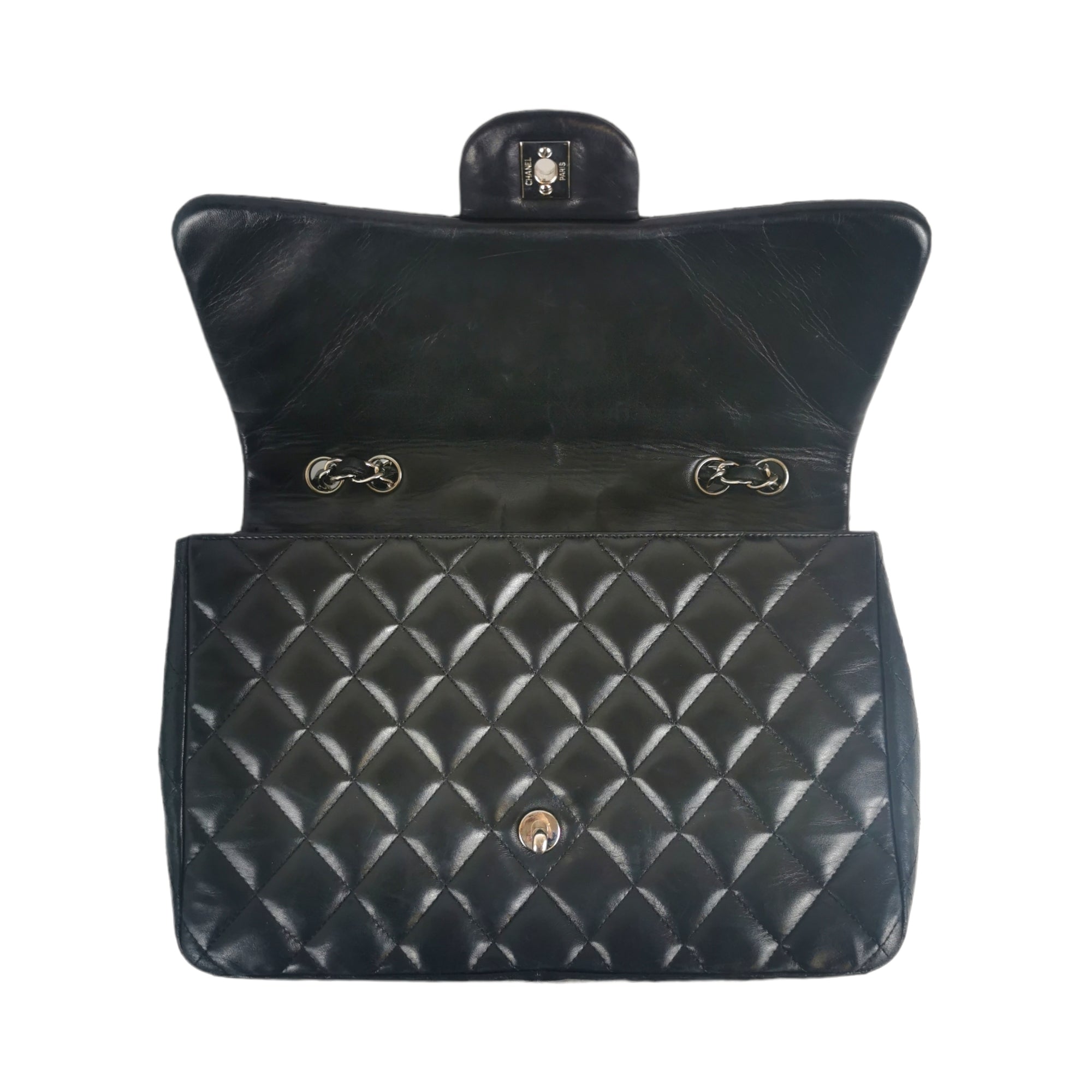 Vintage Chanel Jumbo Classic Single Flap Bag Black Caviar Gold Hardware in  2023