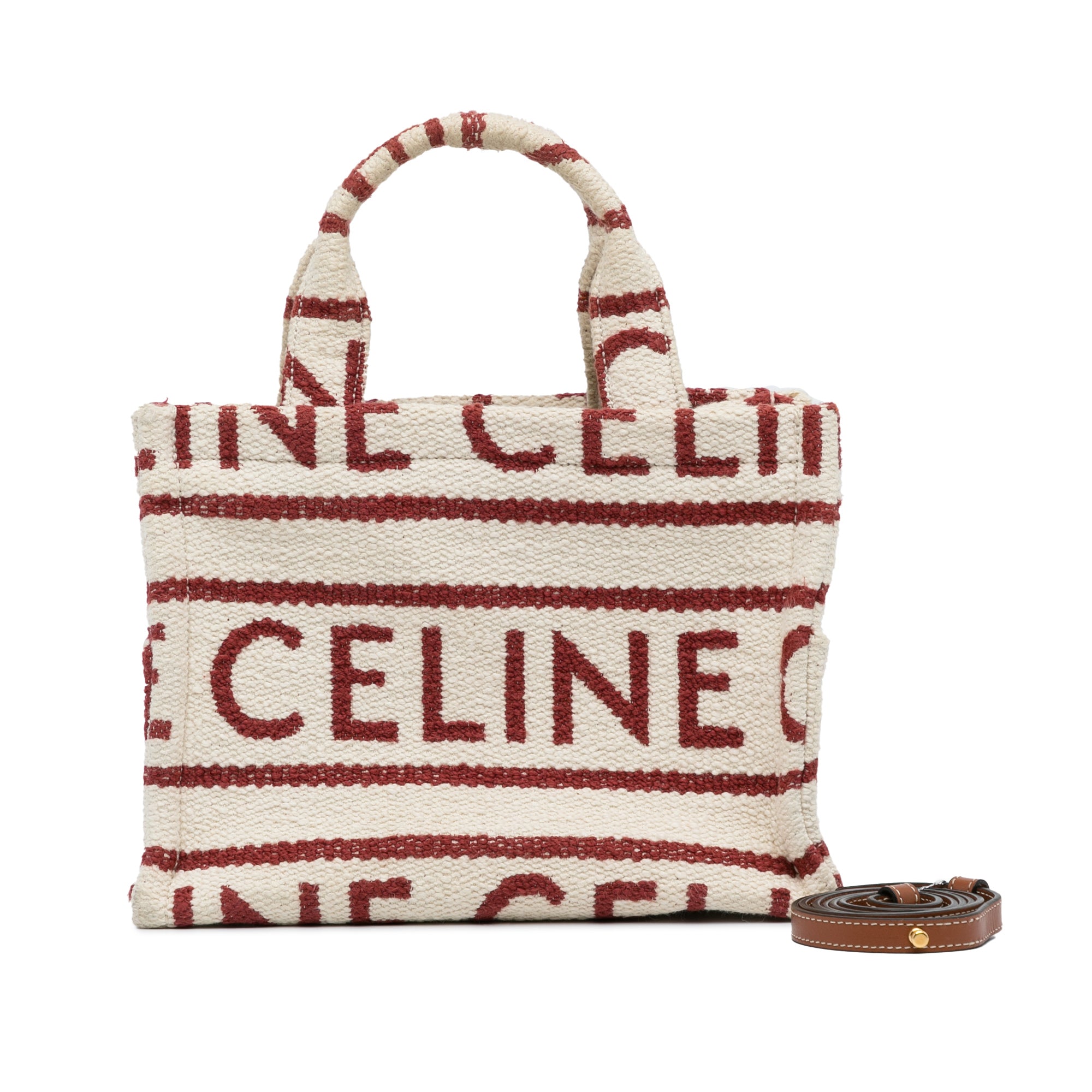 Celine All Over Cabas Thais Small Red Canvas