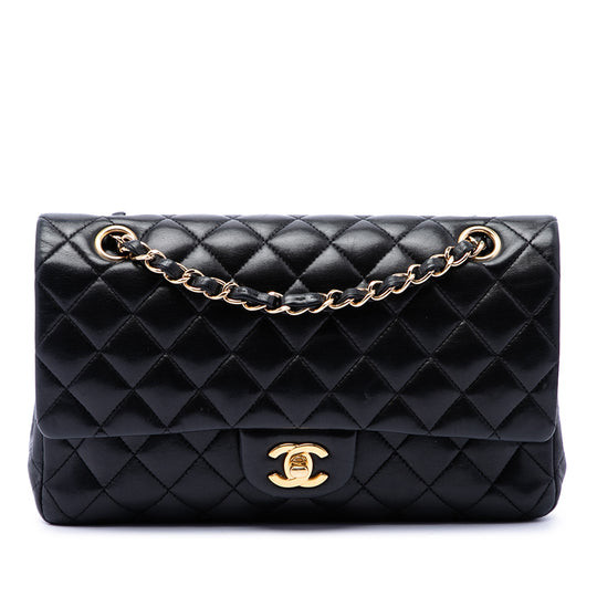 Chanel Classic Double Flap Medium Black Lambskin Gold