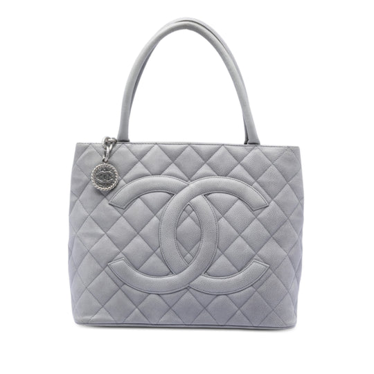 Chanel Medallion Tote Grey Caviar