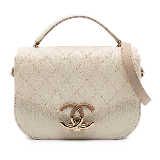 Chanel Paris Cuba Thread Around Flap Small Beige Caviar