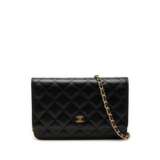 Chanel Wallet on Chain Black Caviar Gold