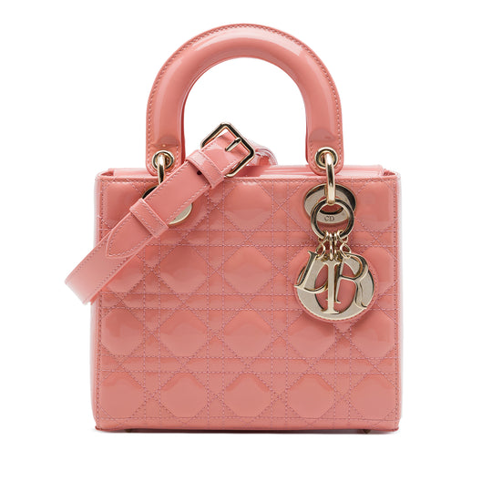 Dior Lady Dior Small Pink Patent Leather