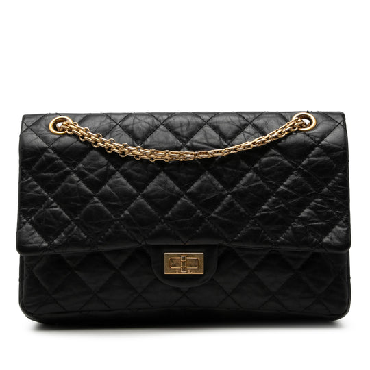 Chanel Reissue 2.55 Double Flap 226 Black Calfskin Gold