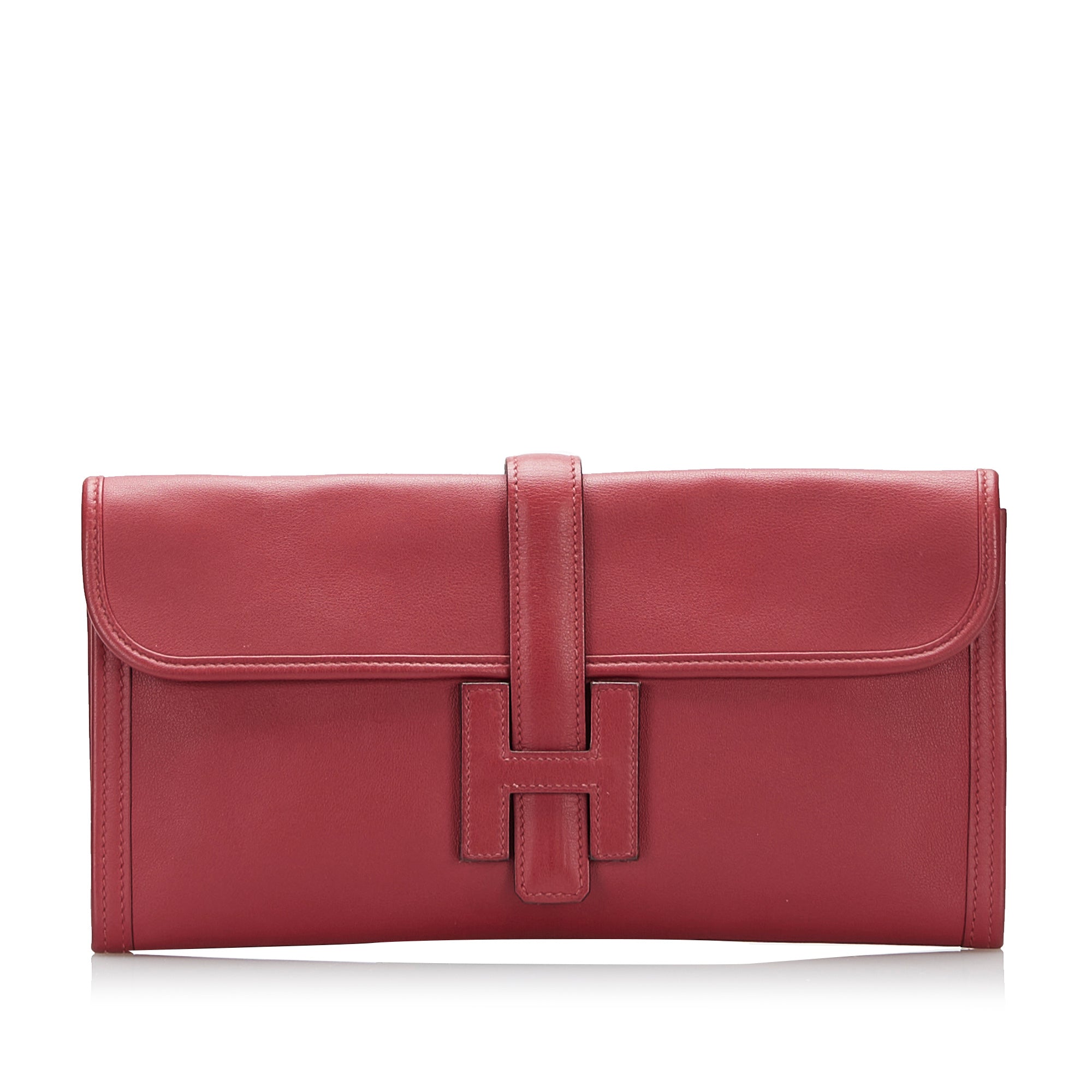 Hermès Jige Elan Clutch Red Swift