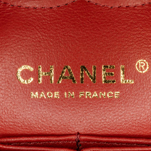 Chanel Classic Double Flap Medium Red Chevron Lambskin Gold