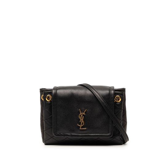 Saint Laurent Monogram Nolita Mini Black Lambskin Gold