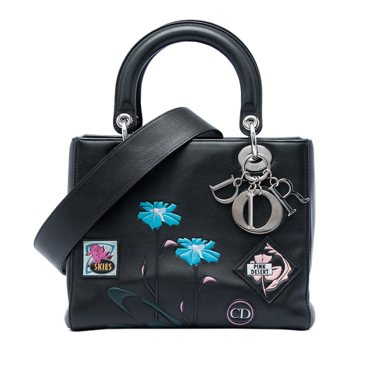 Dior Lady Dior Medium Black Calfskin