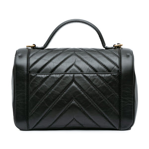 Chanel Top Handle Flap Black Calfskin Gold