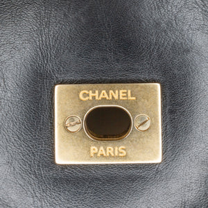 Chanel Top Handle Flap Black Calfskin Gold